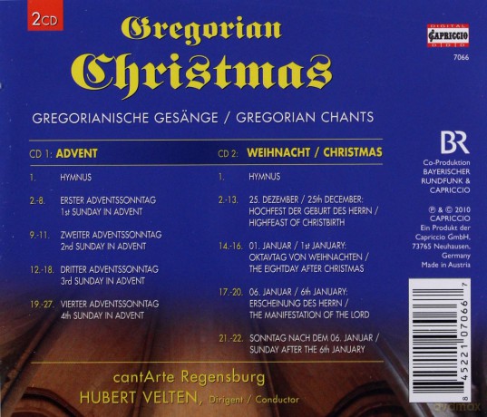 Cantarte Regensburgvelten: Gregorian Christmas [2CD]