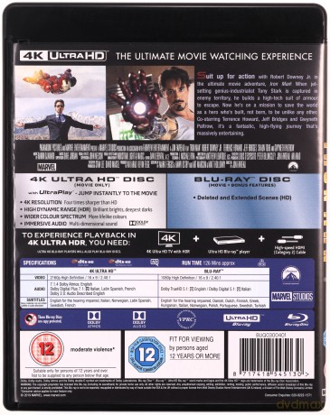Iron Man [Blu-Ray 4K]+[Blu-Ray]