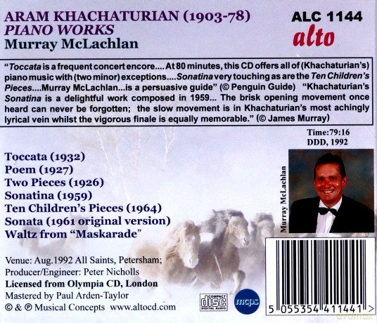 Murray Mclachlan: Khachaturian: Piano Music Incl Sonata. Sonatina [CD]