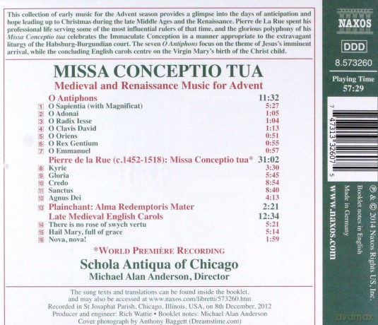 Schola Antiqua Of Chicago: Missa Conceptio Tua [CD]
