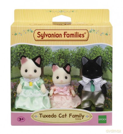 Sylvanian Families Rodzina kotków z czarnym uszkiem (Tata, Mama, Dziecko)
