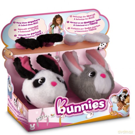 Bunnies - Pluszowy Króliczek magnetyczny 2 pak