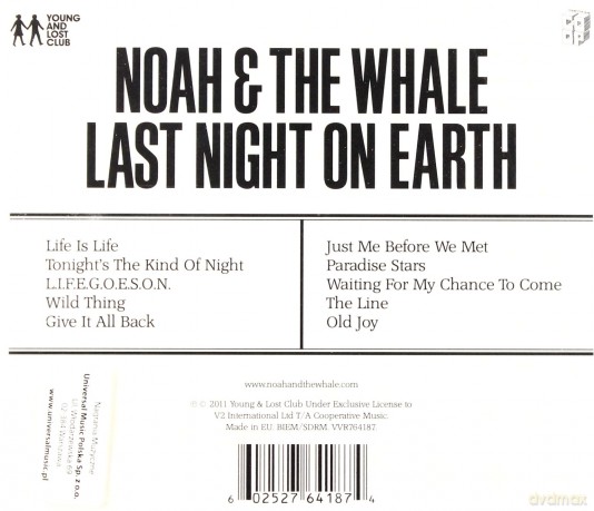 Noah And The Whale: Last Night On Earth [CD]