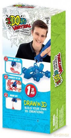 IDO3D VERTICAL 1 Długopis 3D Zestaw startowy, mix wzorów (Maszyny, Zwierzęta, Przedmioty, Roboty)