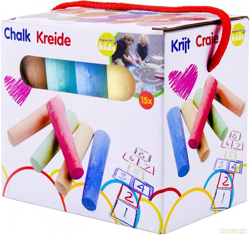 Kreda do malowania po chodniku - opakowanie 5 kolorów x 3 szt.