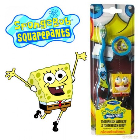 SpongeBob - Zestaw szczoteczka z nakładką + breloczek