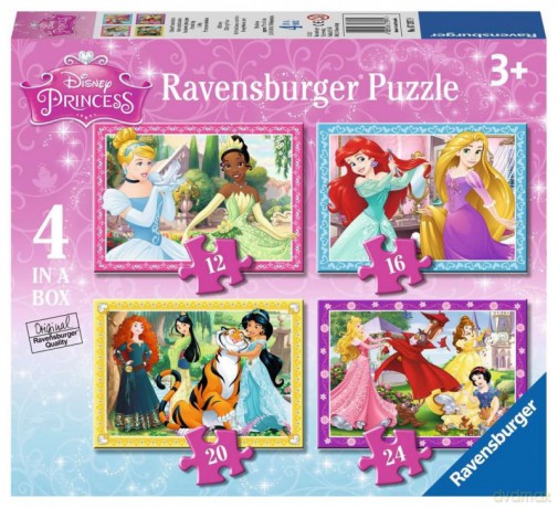 RAVENSBURGER Księżniczki Disneya 4w1 [PUZZLE]