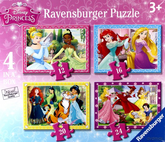 RAVENSBURGER Księżniczki Disneya 4w1 [PUZZLE]