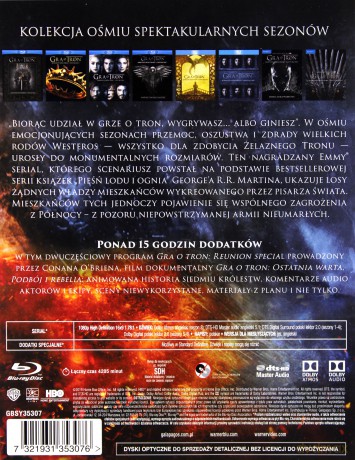 Gra o Tron Kompletna Kolekcja Sezon 1-8 [36xBlu-Ray]