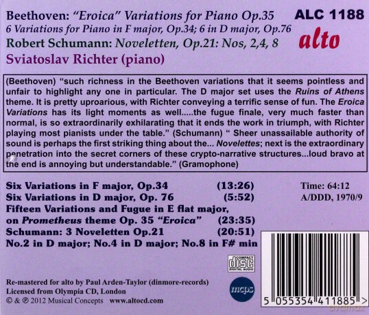 Sviatoslav Richter: Beethoven Piano Variations Incl Eroica Etc [CD]