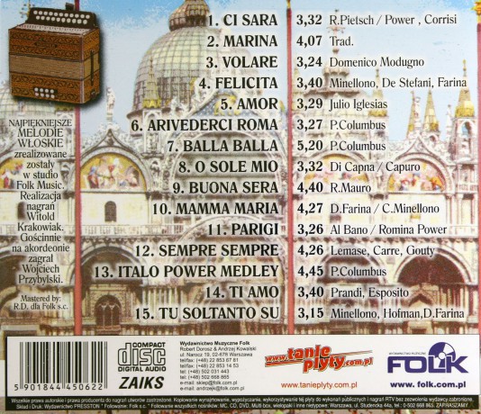 Najpiękniejsze włoskie melodie na akordeonie [CD]