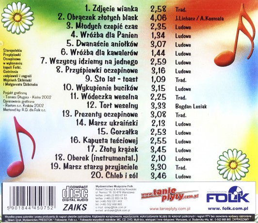 Staropolskie przyśpiewki oczepinowe [CD]