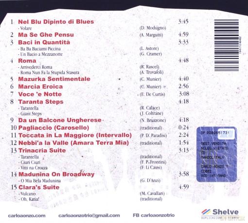 Carlo Aonzo Trio: Mnadolitaly [CD]