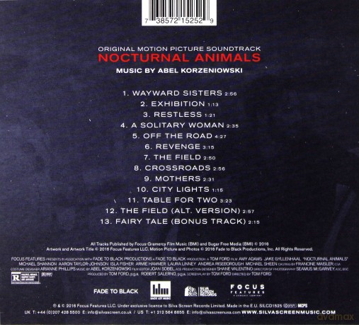 Nocturnal Animals soundtrack (Abel Korzeniowski) [CD]