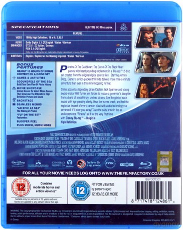 Pirates 1 Curse Of The Black Pearl [2xBlu-Ray]