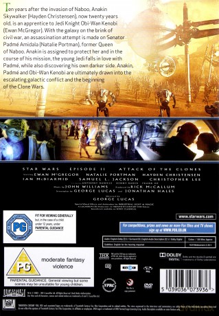Star Wars Episode II Attack Of The Clones (Gwiezdne wojny: Część II - Atak klonów) [DVD]