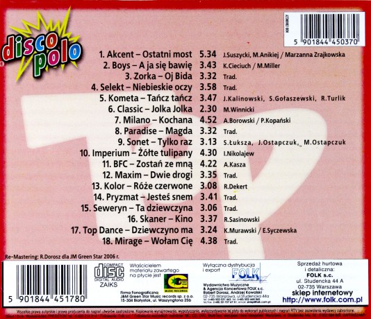 Top Super Przeboje Disco Polo vol.1 [CD]