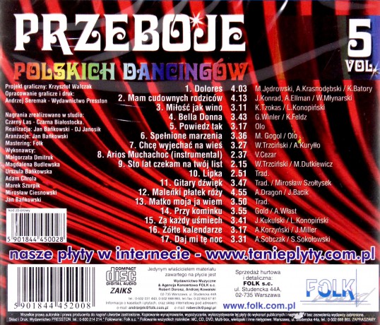Przeboje polskich dancingów vol.5 [CD]