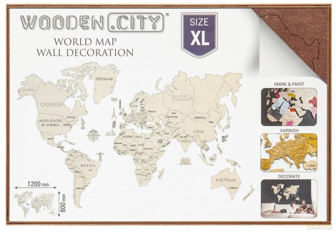 Mapa świata rozmiar XL kolor dark [PUZZLE]