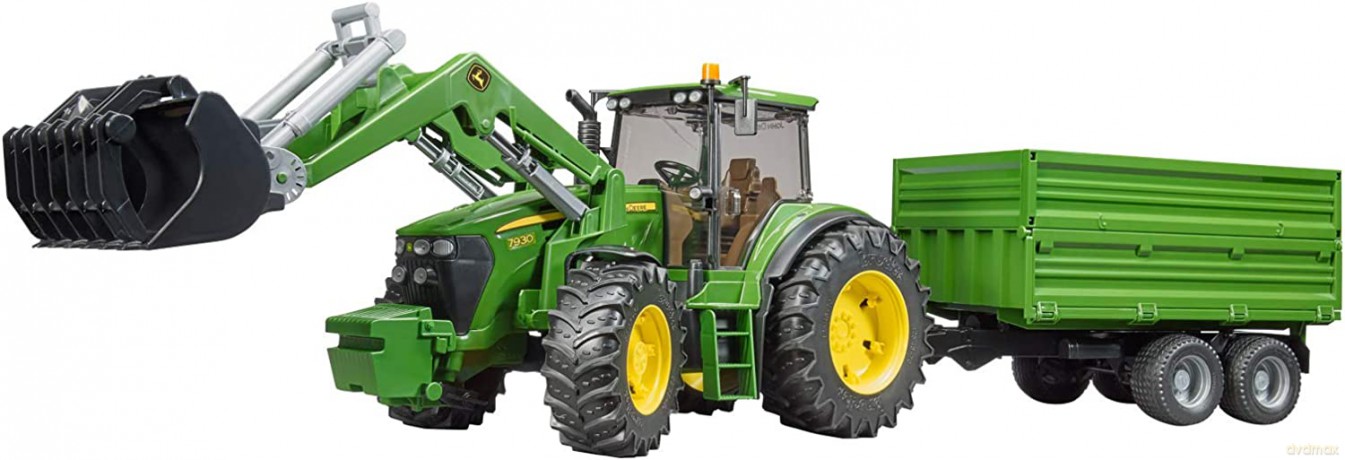 Traktor John Deere 7930 z ładowarką i przyczepa
