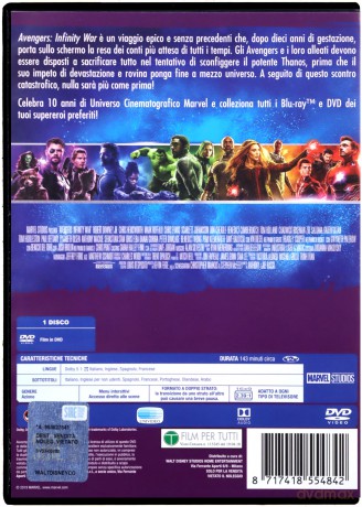 Avengers: Infinity War (10 Anniversario) (Avengers: Wojna bez granic) [DVD]