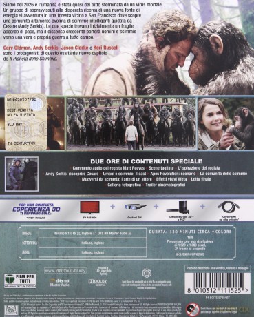 Dawn of the Planet of the Apes (Ewolucja planety małp) [Blu-Ray 3D]+[Blu-Ray]