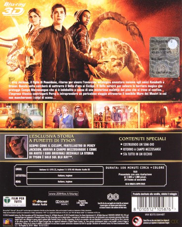 Percy Jackson: Sea of Monsters (Percy Jackson: Morze potworów) [Blu-Ray 3D]+[Blu-Ray]+[DVD]