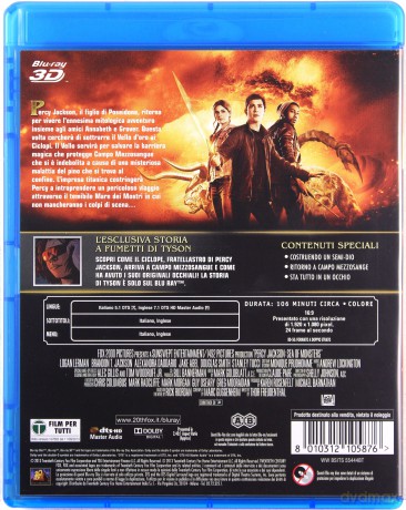 Percy Jackson: Sea of Monsters (Percy Jackson: Morze potworów) [Blu-Ray 3D]+[Blu-Ray]+[DVD]