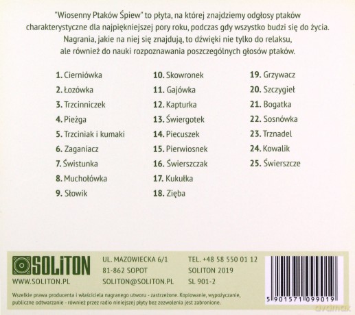 Wiosenny Ptaków Śpiew [CD]