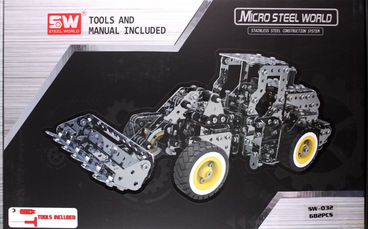 Traktor z łyżką metal do skręcania 682 el.