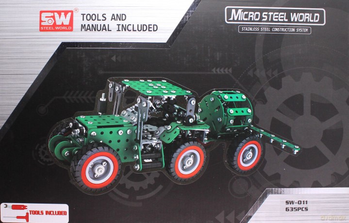 Traktor z przyczepą metal do skręcania 635 el.