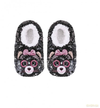 TY Fashion Kiki - Cekinowe kapcie Kot rozmiar L
