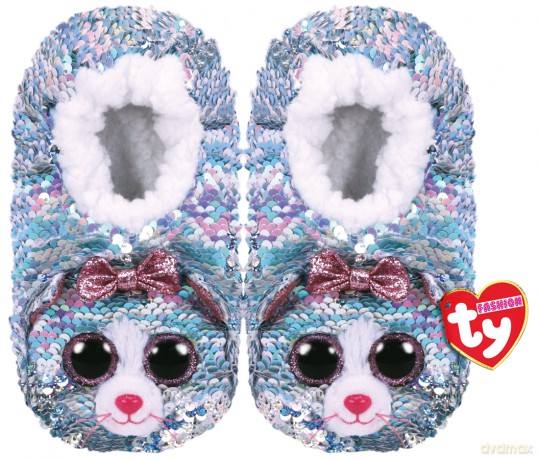 TY Fashion Whimsy - Cekinowe kapcie Kot rozmiar S
