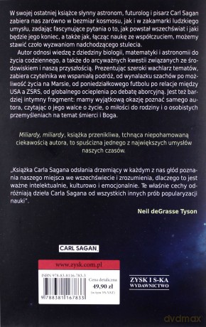 Miliardy. Miliardy, rozmyślania o życiu i śmierci u schyłku tysiąclecia - Carl Sagan [KSIĄŻKA]