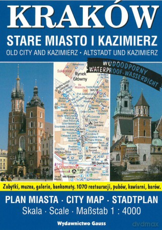 Plan miasta. Kraków Stare Miasto i Kazimierz