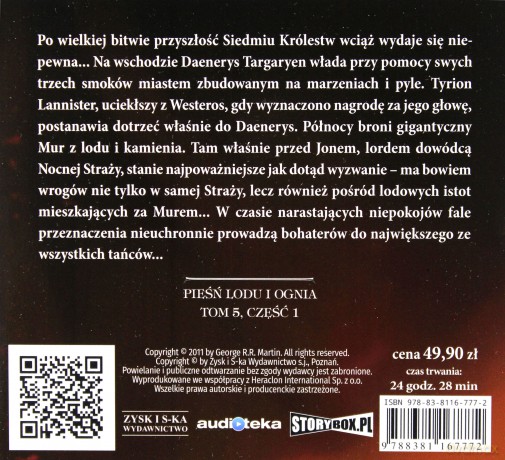 Taniec ze smokami część 1. Pieśń lodu i ognia (Tom 5) - George R.R. Martin [AUDIOBOOK]
