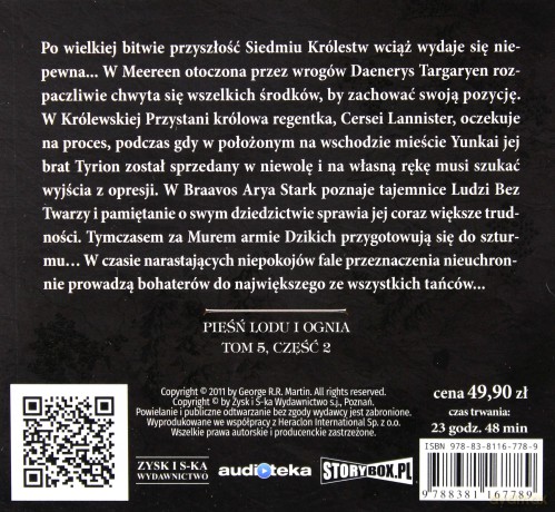Taniec ze smokami część 2. Pieśń lodu i ognia (Tom 5) - George R.R. Martin [AUDIOBOOK]