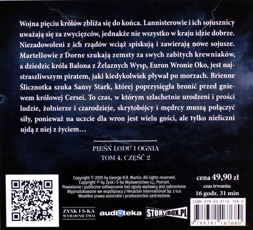 Uczta dla wron część 2 Sieć spisków. Pieśń lodu i ognia (Tom 4) - George R.R. Martin [AUDIOBOOK]