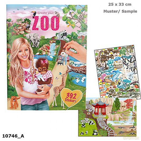 Zestaw kreatywny z naklejkami zoo