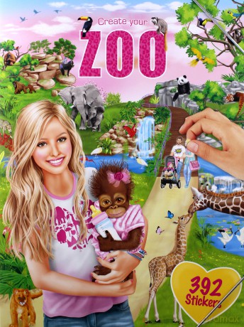 Zestaw kreatywny z naklejkami zoo