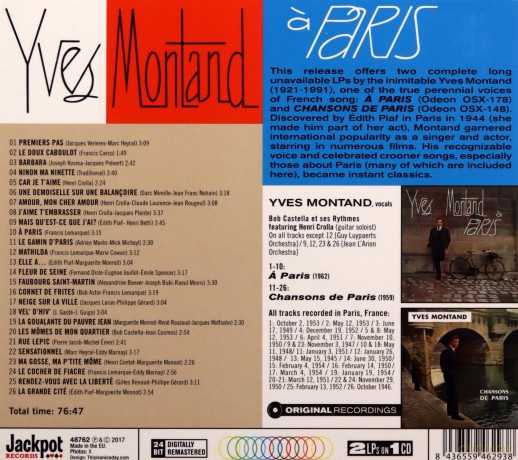 Yves Montand: A Paris + Chansons De Paris [CD]