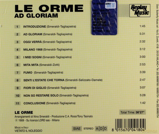 Le Orme: Ad Gloriam [CD]