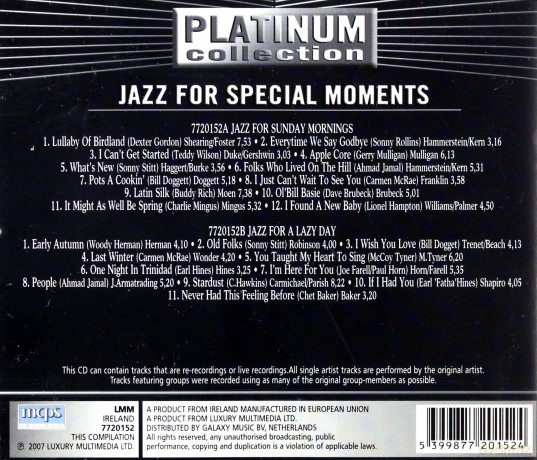 Jazz For Special Moments (Platinum)  [2CD]