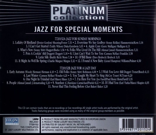 Jazz For Special Moments (Platinum)  [2CD]
