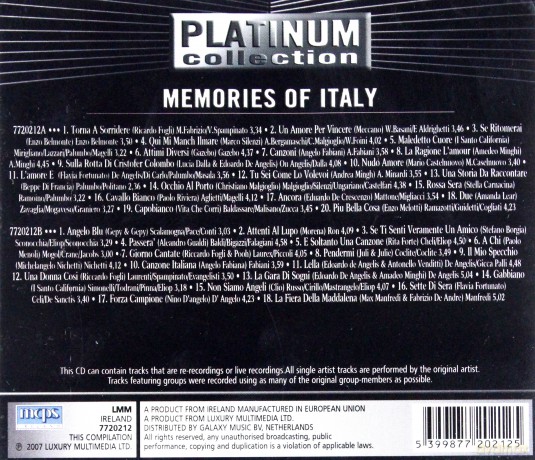 Memories Of Italy (Platinum Collection) [2CD]