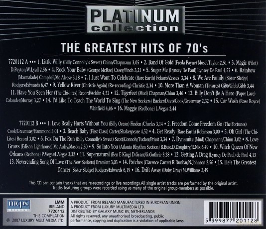 The Greatest Hits Of 70s (Platinum) [2CD]