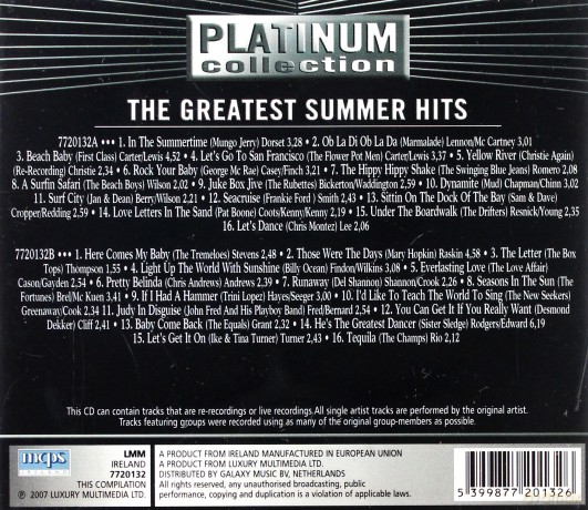 The Greatest Summer Hits (Platinum)  [2CD]