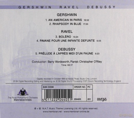 George Gershwin: An American in Paris, Rhapsody in Blue [CD]