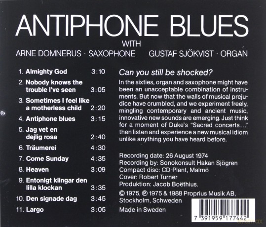 Domnerus/sjokvist: Antiphone Blues: Music of Ellington [CD]