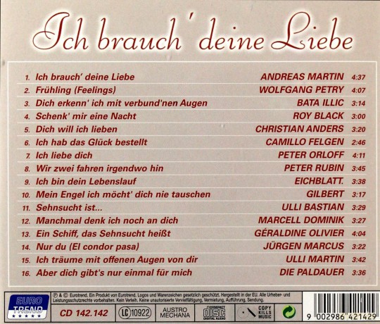 Ich Brauch Deine Liebe [CD]